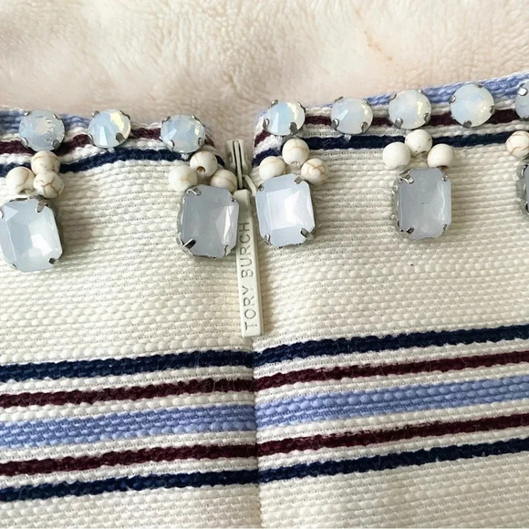 TORY BURCH KAYLIN Stripe Embellished Dress Size 2 - Picture 12 of 17